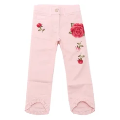 191423A9 1093 Pantalone Embroide Cotton Trousers>Monnalisa Clearance