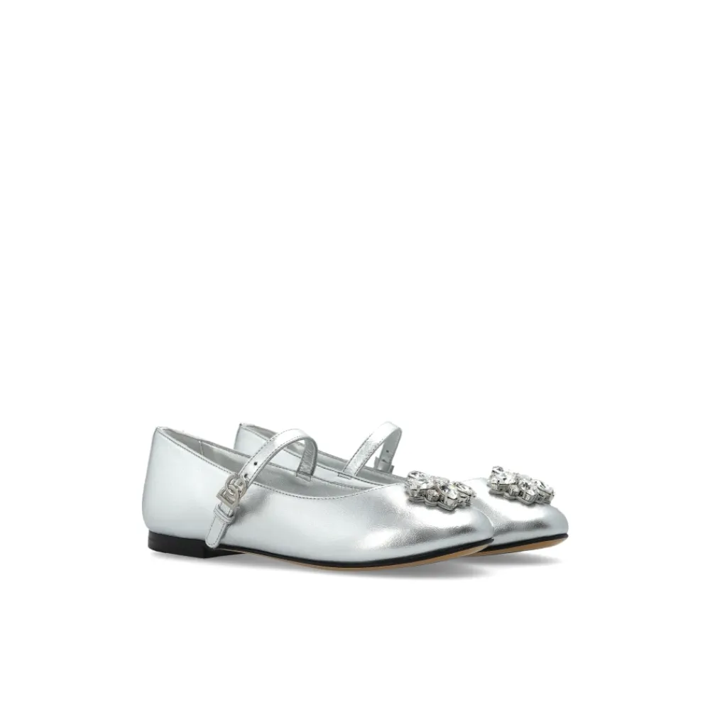 Ballerinas aus Nappaleder mit Brosche>Dolce & Gabbana New