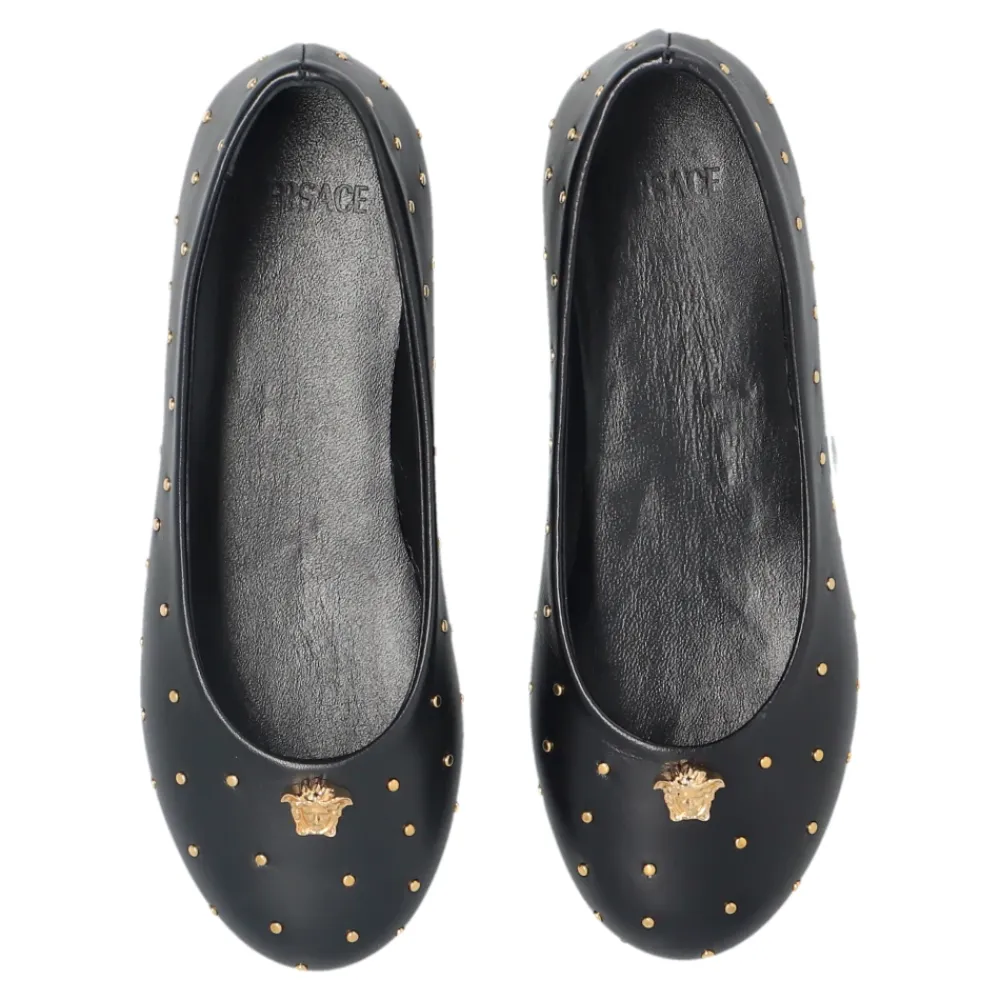 Ballerinas aus verziertem Leder>Versace Online