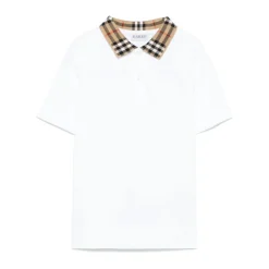 Baumwoll-Piqué-Poloshirt mit Karokragen>Burberry Discount