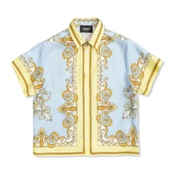 Bedrucktes Seiden-Twill-Hemd>Versace Clearance