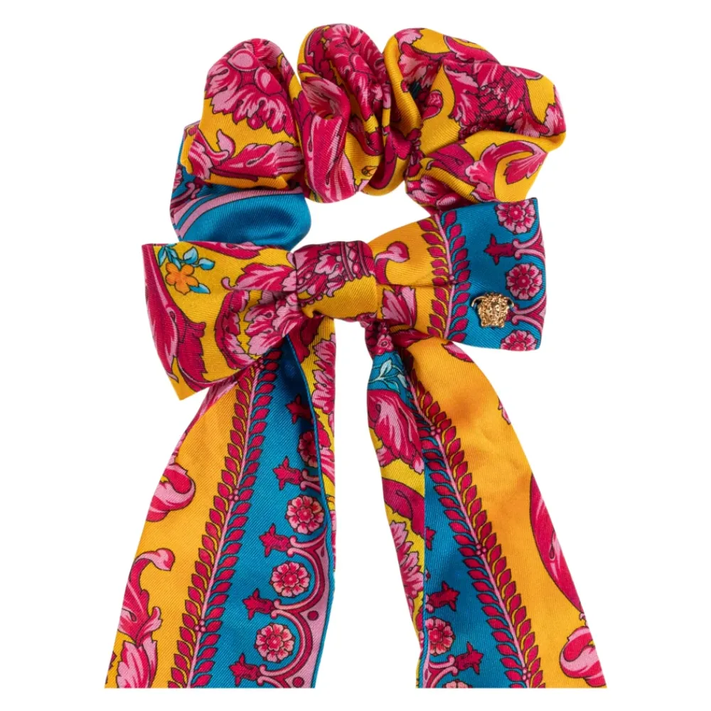 Bedrucktes Twill-Haargummi mit Schal und Schleife>Versace Sale