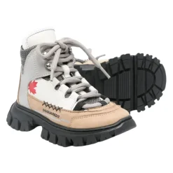 /Graue Kinder Leder Stiefeletten>Dsquared2 Online