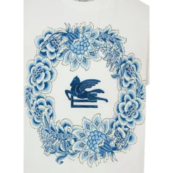 Blumiger Pegasus Elfenbein Baumwoll-T-Shirt><noscript><img width=