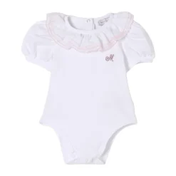 Body mit gerüschtem Kragen und bestickt für Säuglinge>Monnalisa New