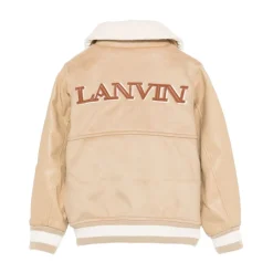 Bomberjacke mit Logo und Shearling-Kragen>Lanvin Online
