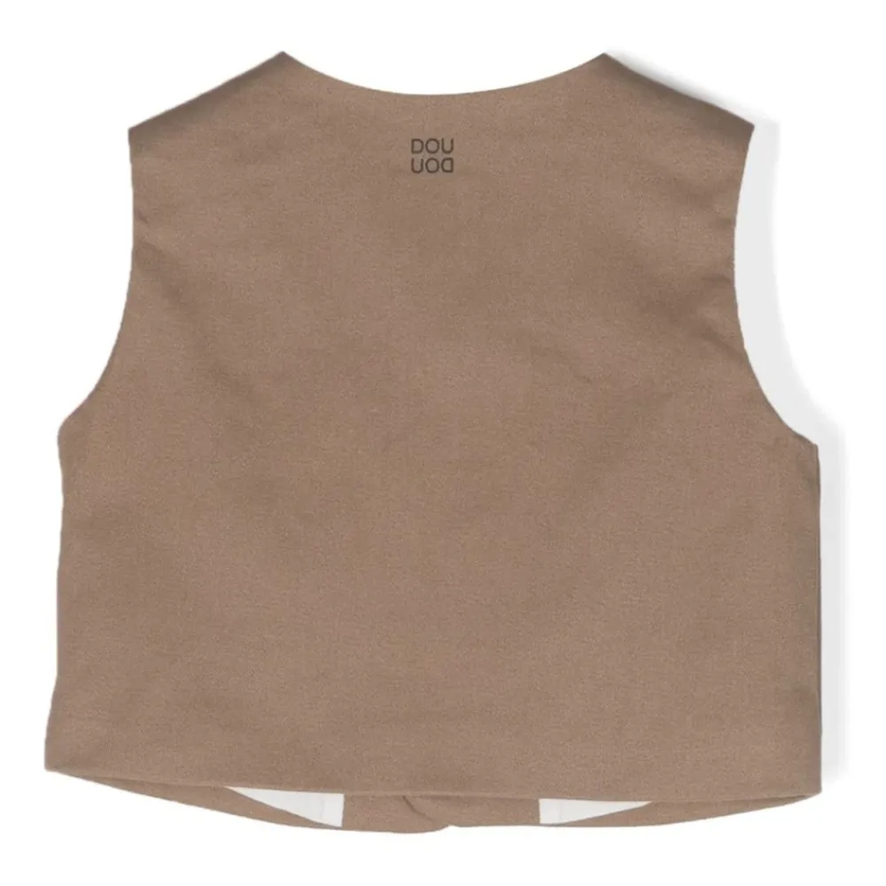 e Baumwoll-Gilet-Jacke mit Logo-Print>Douuod Woman Clearance