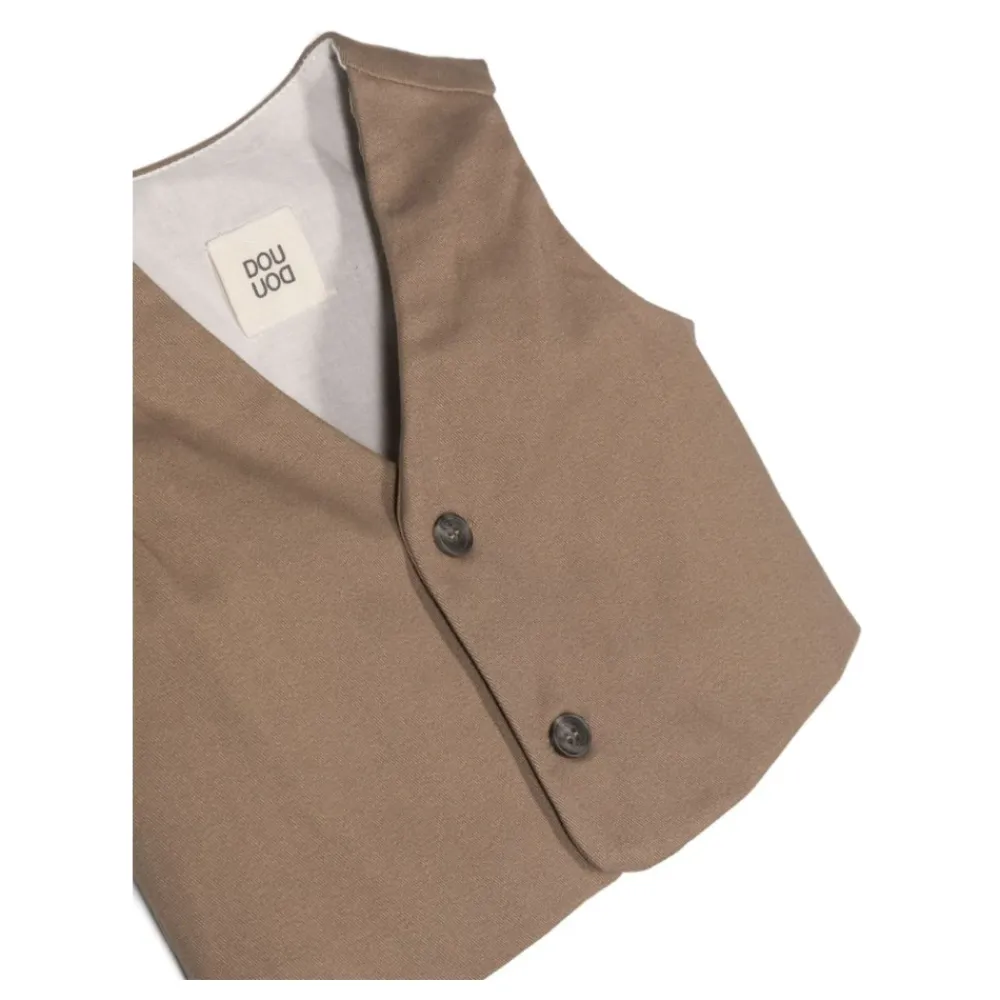 e Baumwoll-Gilet-Jacke mit Logo-Print>Douuod Woman Clearance