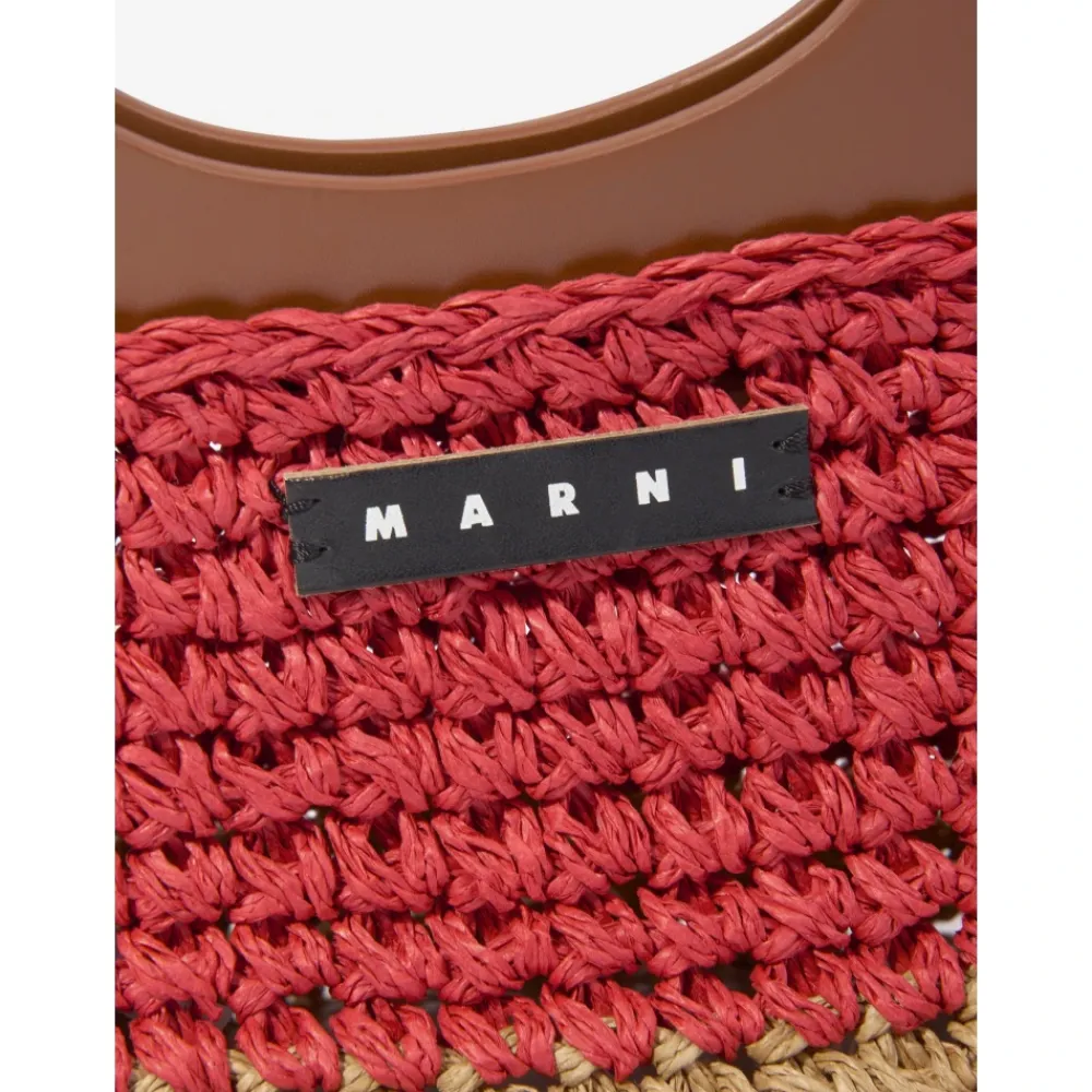 e Raffia und Kunstleder Umhängetasche>Marni Online