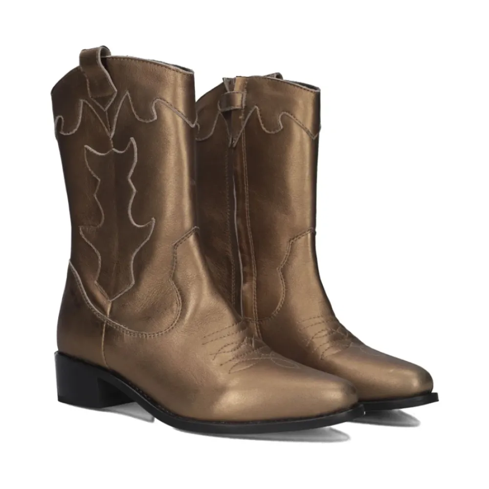 Bronzefarbene Cowgirl Stiefel für Mädchen>Wysh Online