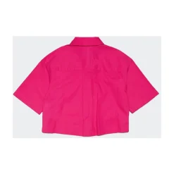 Camicia in cotone con logo ricamato sul petto>Max & Co