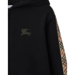 Check Trim Baumwoll-Zip-Hoodie><noscript><img width=
