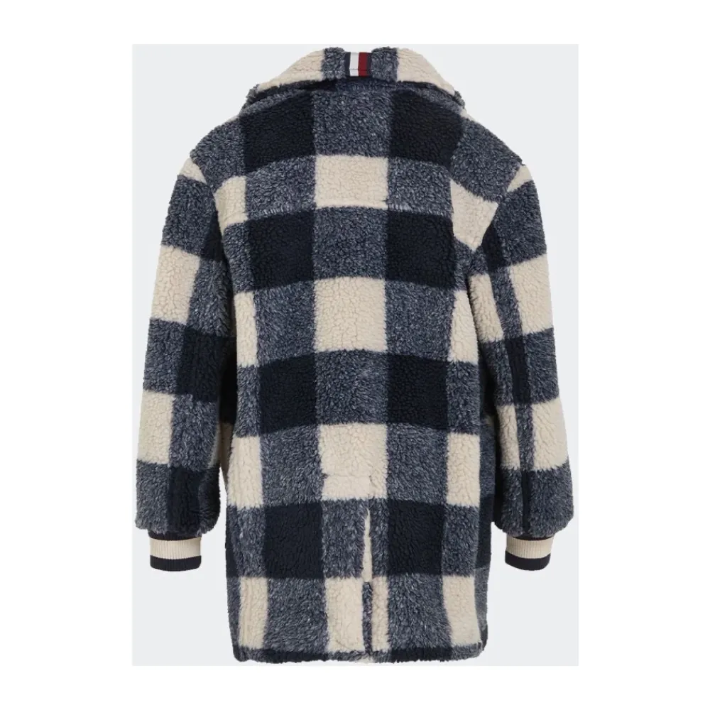 Checked Teddy Coat>Tommy Hilfiger Clearance