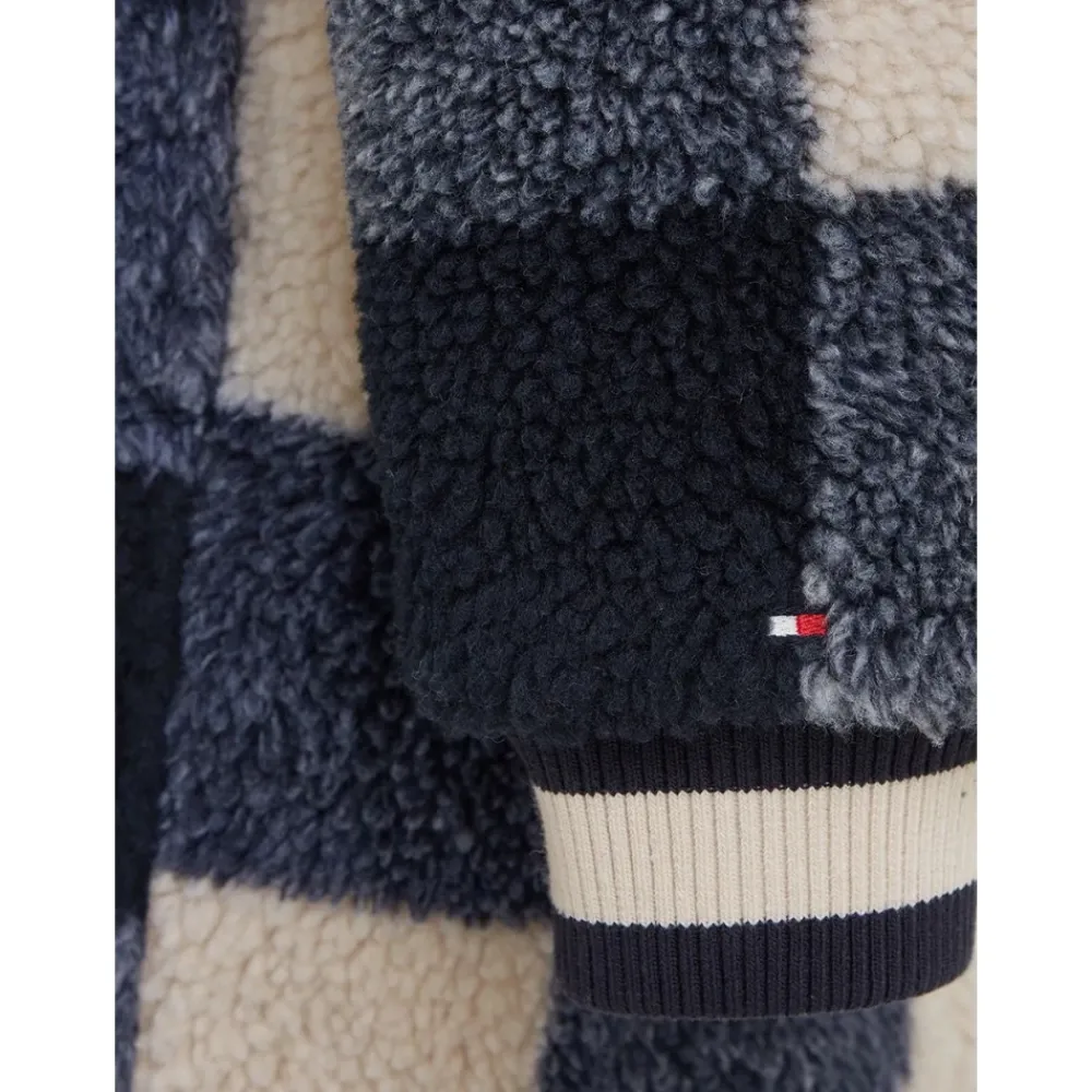 Checked Teddy Coat>Tommy Hilfiger Clearance