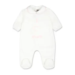 Chenille Babygrow mit rosa Kragen>Little Bear