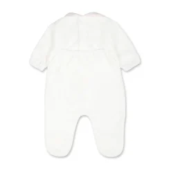 Chenille Babygrow mit rosa Kragen>Little Bear