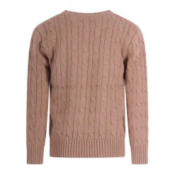 Cotton Cable Knit Crew Sweater><noscript><img width=