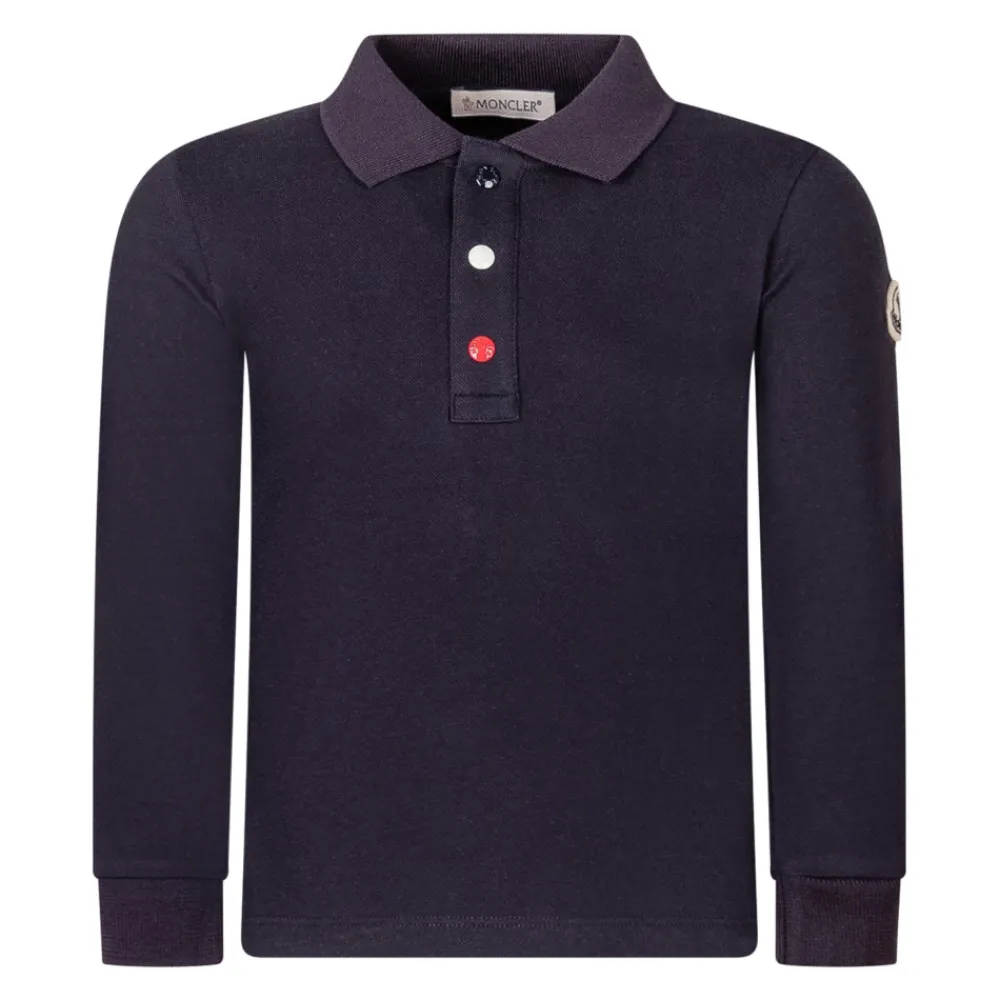 Cotton Piquet Langarm-Poloshirt>Moncler Hot