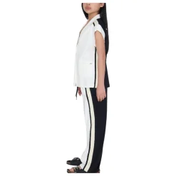 Cremefarbene Weste mit schwarzem Streifendetail><noscript><img width=