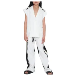 Cremefarbene Weste mit Schwarzen Streifendetails><noscript><img width=