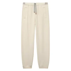 Cremefarbener Baumwoll- und Kaschmirpullover mit Gürtel>Eleventy Hot