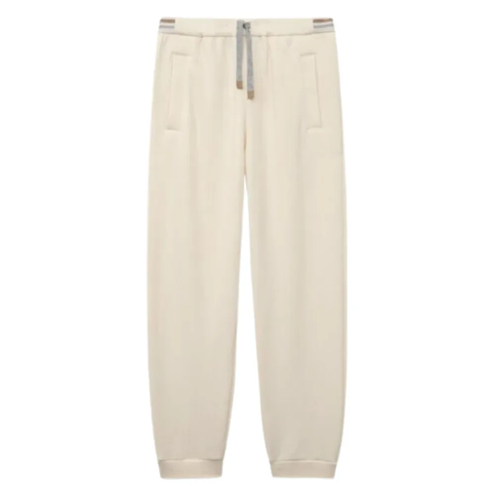 Cremefarbener Baumwoll- und Kaschmirpullover mit Gürtel>Eleventy Hot