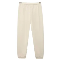 Cremefarbener Baumwoll- und Kaschmirpullover mit Gürtel>Eleventy Hot