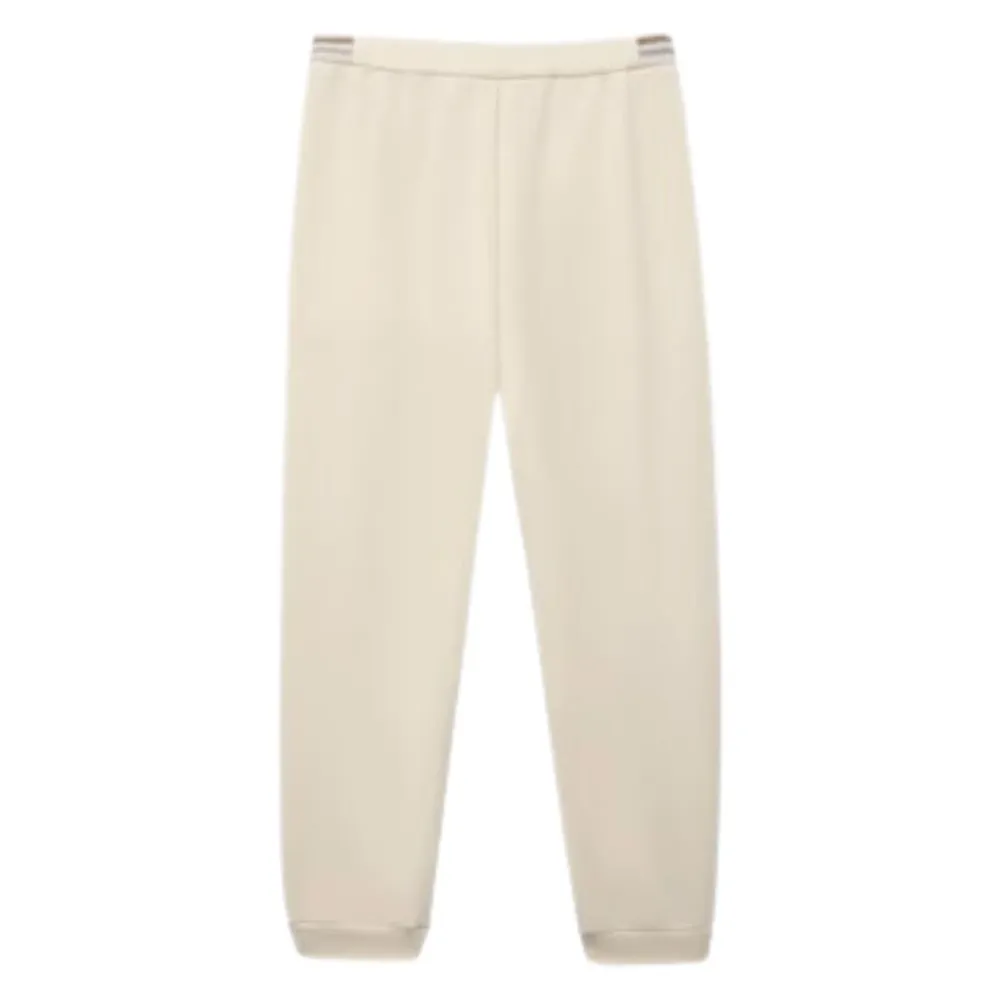 Cremefarbener Baumwoll- und Kaschmirpullover mit Gürtel>Eleventy Hot