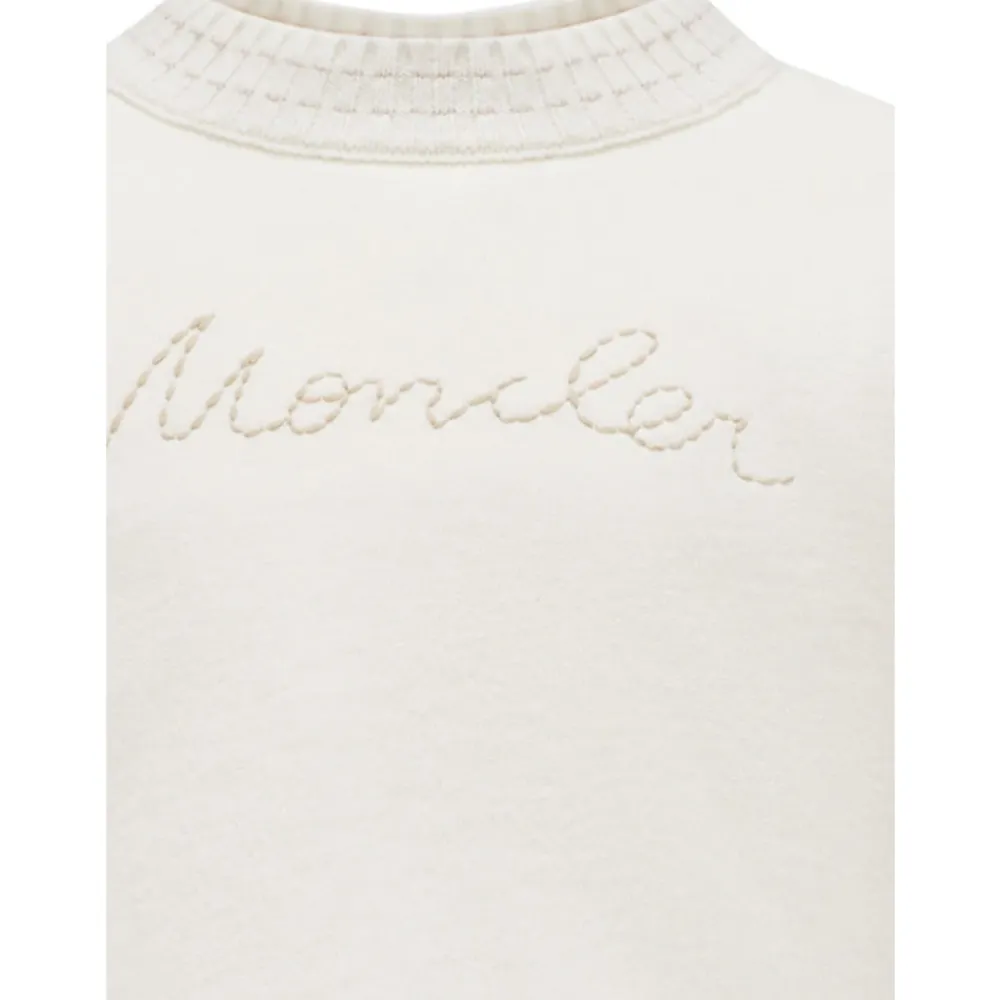 Cremefarbener Cropped Pullover mit Woll-Details>Moncler Clearance
