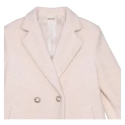 Cremefarbener Kindermantel mit Doppelreiher>ViCOLO