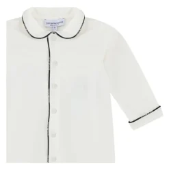 Cremefarbenes Jerseykleid mit Logokante>Emporio Armani