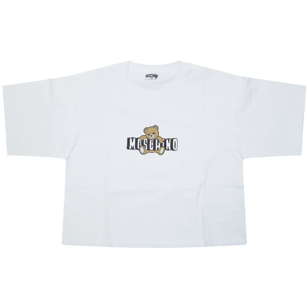 Crop Logo T-Shirt>Moschino Discount