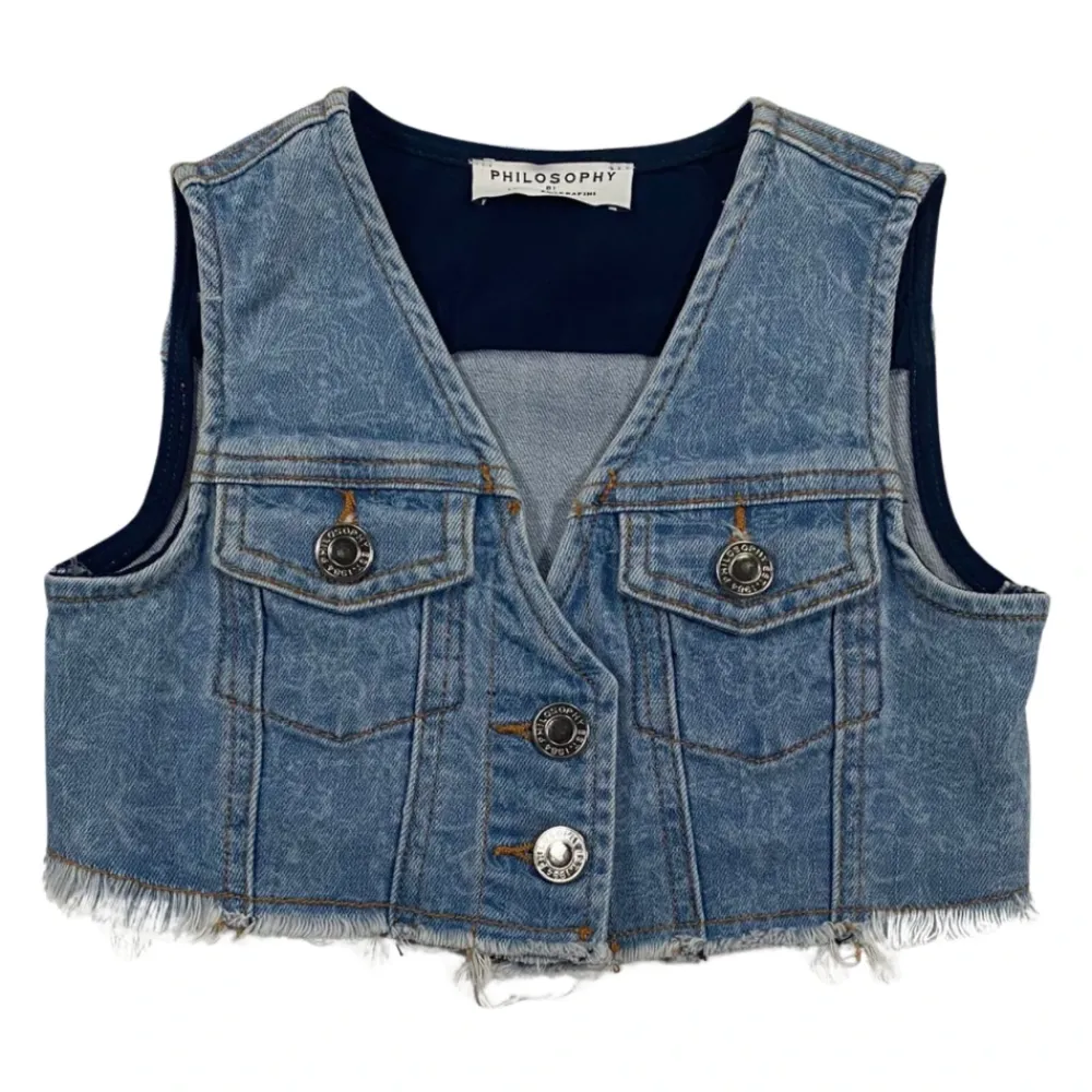 Cropped Jeansweste>Philosophy di Lorenzo Serafini New