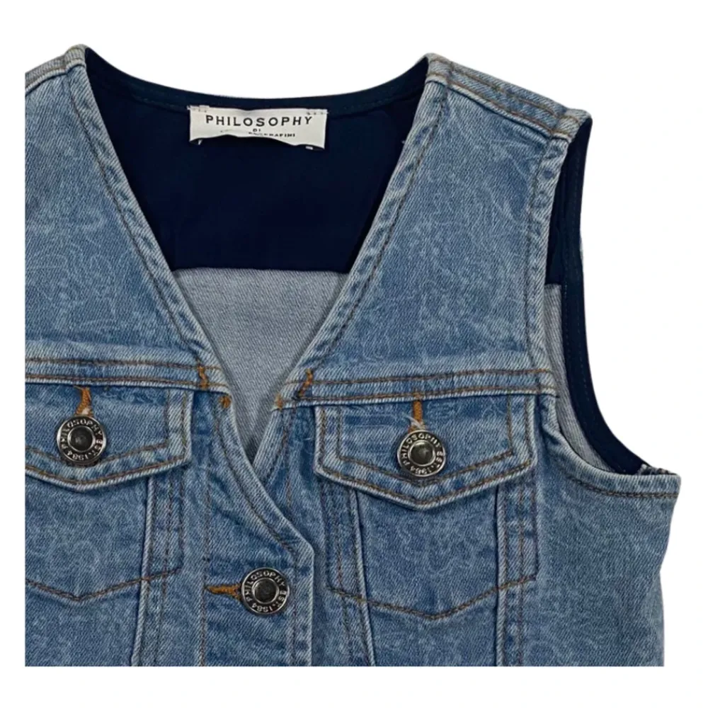 Cropped Jeansweste>Philosophy di Lorenzo Serafini New