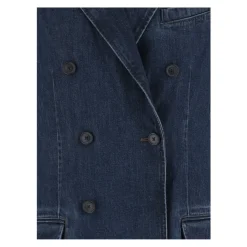 Denim Baumwollmantel Spitzrevers><noscript><img width=