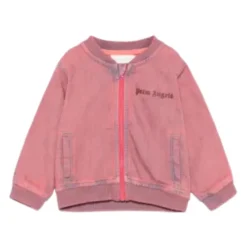 Denim Bomberjacke mit Logo-Print>Palm Angels Outlet