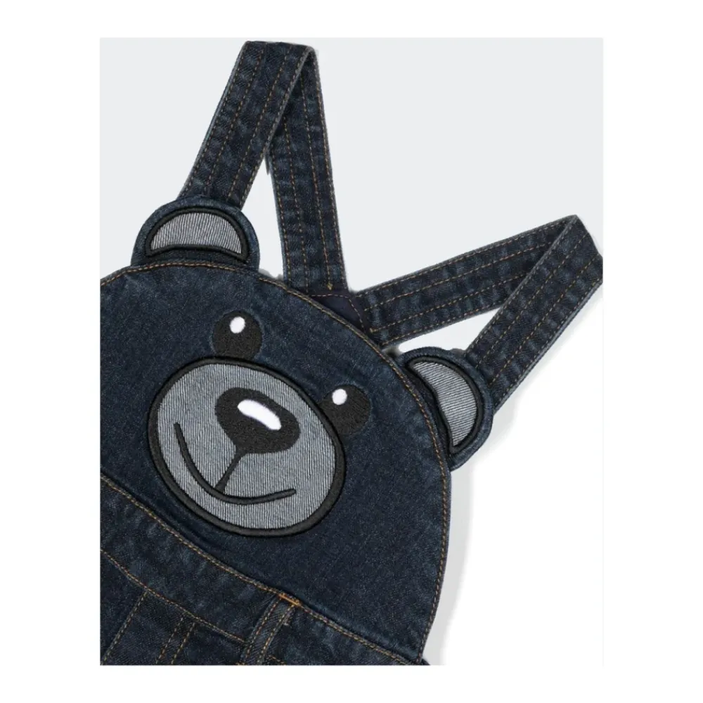 Denim Salopette und Langarm-T-Shirt Set>Moschino Online