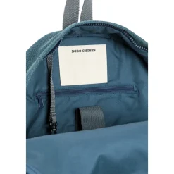 Denim-Rucksack mit bedrucktem Logo><noscript><img width=