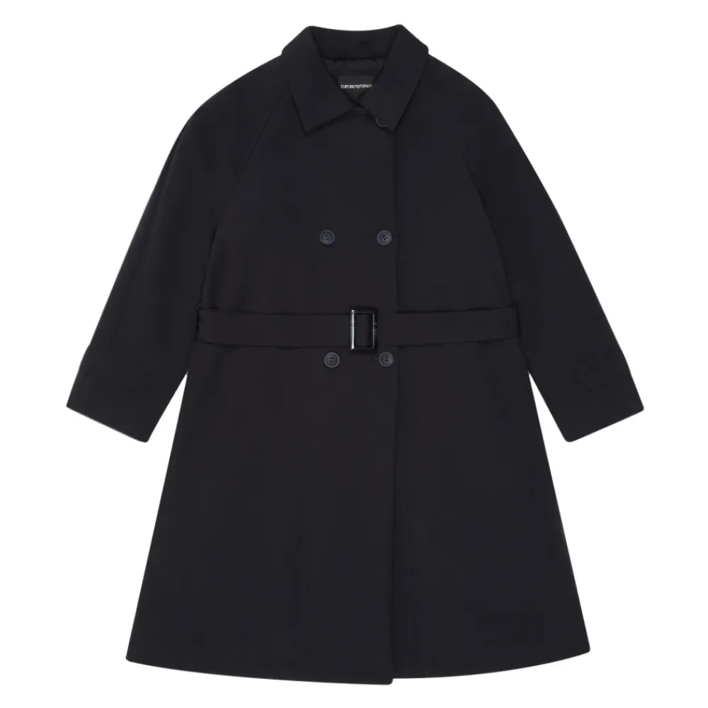 Doppelreihiger Mantel mit Gürtel>Emporio Armani Clearance