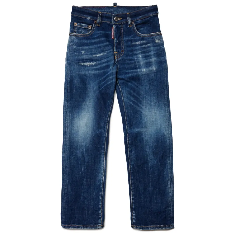 Dunkele gerade Jeans mit Rissen - 642 Jean>Dsquared2 Sale