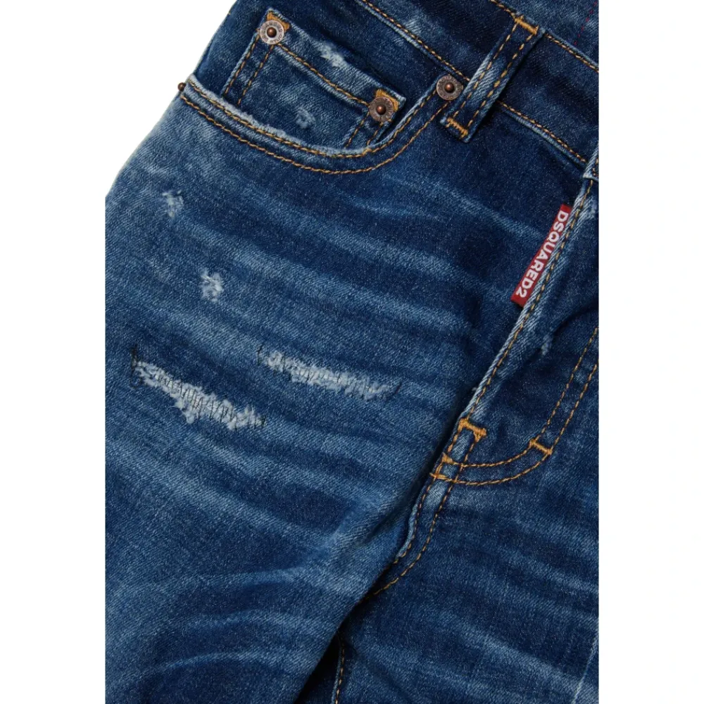Dunkele gerade Jeans mit Rissen - 642 Jean>Dsquared2 Sale