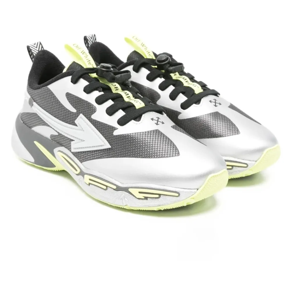 Dunkelgraue Silberne Springschuhe>Off White Hot