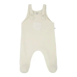 Ecru Baumwoll-Salopettekleid mit Holzknöpfen>1 + IN THE FAMILY New