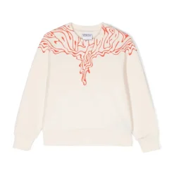 Ecru Orange Fluid Wings Regular Strickoberteil>Marcelo Burlon New