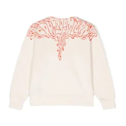 Ecru Orange Fluid Wings Regular Strickoberteil>Marcelo Burlon New