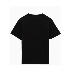 Einfarbiges Baumwoll-T-Shirt mit Rundhalsausschnitt><noscript><img width=