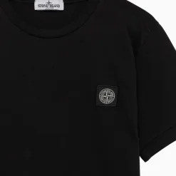 Einfarbiges Baumwoll-T-Shirt mit Rundhalsausschnitt><noscript><img width=