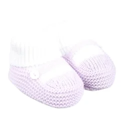 Flache Baumwollschuhe mit Knopfdetail>Little Bear