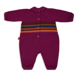 Fuchsia Fleece Romper mit Gestreiftem Band>GALLO Hot
