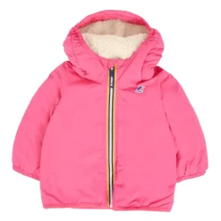 Gepolsterte Fuchsia Jacke mit Faux Shearling>K-Way Best